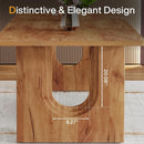 Dining Table 71 Inch Rustic Brown With Wood Pedestal