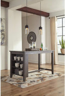 Caitbrook Rustic Counter Height Dining Table With Storage