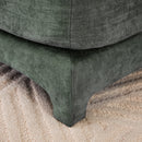 Elegant Green Chenille Two-Seater Sofa with Ottoman & Lumbar Pillows, Ergonomic Design, Easy Install