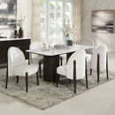 Clayten - Server - White Natural Marble Top & Espresso
