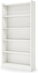 Tall White Six Tier Bookcase 72 Inches Contemporary Wood