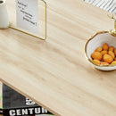 A modern and practical log colored textured coffee table,tea table. The double-layer coffee table is made of MDF material. Suitable for living room 43.3"x21.6"x16.5"