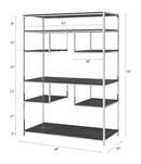 Vonara - Bookshelf - Rustic Gray Oak & Chrome