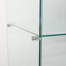 Two Door Glass Cabinet Glass Display Cabinet with 5 Shelves, White
