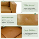 Leather Sectional Sofa L Shape With Storage Ottoman Ginger