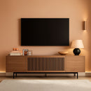 Solid Wood TV Stand For 70 To 75 Inch TV With Walnut Veneer