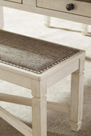 Bolanburg Upholstered Dining Bench Antique White Finish