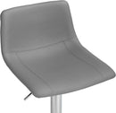 Modern Grey PU Leather Swivel Bar Stools Set
