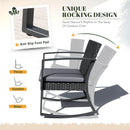 All Weather Outdoor Rocking Chair Set with Cushions