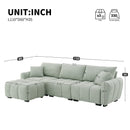 [VIDEO] 110' Modular Sectional Sofa, L Shape with Extra-large Seat, Pull-line Design, Movable Ottoman, High Density Foam, Free Combination, Sturdy Metal&Wood Frame, Boucle Fabric, 3 Colors