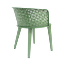 Milan Outdoor Dining Chair Set of 2 in Green Iron with Modern Design and Comfortable Dimensions