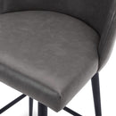 Counter Height Bar Stools Set of 3 26in Grey Faux Leather