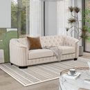 Modern Velvet Upholstered 3-Piece Sofa Set with Rubber Wood Legs in Beige
