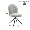 Lawton - Side Chair With Swivel (Set of 2) - Gray Boucle & Black
