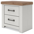 Savonport - Two Drawer Night Stand - White / Brown