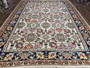 Antique Turkish Kilim Rug 7x10 Allover Pattern, Ivory Cream Maroon Light Blue, Wool Flatweave Hand Woven, Large Kilim, Vintage Kilim Carpet