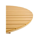 Outdoor dining simple bamboo chair table, PE ratten round table 110CM plastic wood top