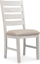 Dining Room Chair Set Of 2 Whitewash Finish Upholstered