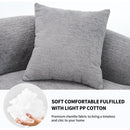 MODEL LY-025 COMPRESSION SOFA :4 Seater  Light Gray  Sofa with Chenille fabric, 30D ,60 Hardness full sponge,4 pillows for Living Room, Home Furniture Sleeper Sectional Sofa for Apartment