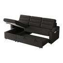 MH83.5' Convertible Sleeper Combo Sofa, Convertible Sofa Bed Polyester Pullout Bed with Storage Recliner and Cup Holder for Living Room, Tight Spaces