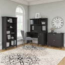 Vintage Black Bookcase With Adjustable Shelves For Home