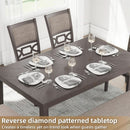 Diamond Patterned Dining Table Set Gray Walnut Stain