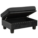 Modern Sectional Sofa with Storage Ottoman, L-Shape Couch with 2 Pillows and Cup Holders, Black Velvet, 105'