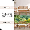Outdoor Wood Sofa Set Natural Acacia With Thick Cushions