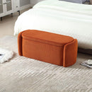 Storage Ottoman,Bedroom End Bench,Upholstered Fabric Storage Ottoman with Safety Hinge, Entryway Padded Footstool, Ottoman Bench for Living Room & Bedroom (Orange)