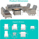 10-Piece Outdoor Patio Set with Fire Pit Table