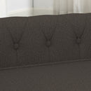 Elegant Rectangular Pet Bed for Small and Medium Dogs, Durable Elevated Dog Sofa Bed, Modern Linen Fabric - Dark Brown