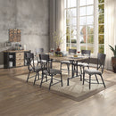 Edina - Side Chair (Set of 2) - Gray Fabric, Oak & Sandy Black