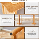 Table and chair set, ancient style solid wood dining table, imitation rattan table legs, beautiful simple solid wood dining chairation