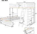 Espresso Twin Over Full Bunk Bed With Six Drawers Shelves