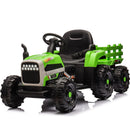Ride on Tractor with Trailer,24V Battery Powered Electric Tractor Toy, 200wx2motor 1.86-4.97MPH/Remote Control,electric car for kids,Three speed adjustable,USB,MP3, Bluetooth,LED light, safety belt.