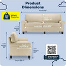 Copenhgen 73 Inch Rolled Arm Sofa Buttercream With Removable Covers