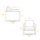 Modern Square Upholstered Swivel Accent Chair 360 Degree Lounge Armchair Taupe Chenille 30.7'W
