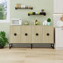 Carved 4 Door Sideboard ,Sideboard Buffet Cabinet With Storage ,Modern Coffee Bar Cabinet With Adjustable Shelf For Living room,Diningroom,Kitchen