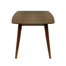 5-Piece Mid-Century Dining Set with Walnut Finished Frame, Upholstered Dining Chairs,Light Beige Chairs and Walnut Wood Table