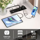 White Printer Stand With Locking File Cabinet And Charging Station