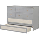 Full Size Murphy Bed with Large Drawers,Gray
