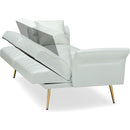 67.71 Inch Faux leather sofa bed with adjustment armres