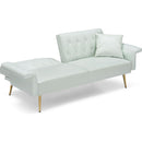 67.71 Inch Faux leather sofa bed with adjustment armres