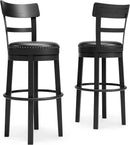 Valebeck 30.38 Black Upholstered Pub Height Swivel Barstool