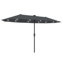 Ainfox 13ft Large Patio Umbrella with Solar Lights, Outdoor Double-Sided Rectangle Market Heavy Duty Umbrellas without Base