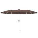 Ainfox 13ft Large Patio Umbrella with Solar Lights, Outdoor Double-Sided Rectangle Market Heavy Duty Umbrellas without Base