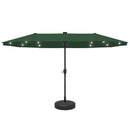 Ainfox 13ft Outdoor Patio Umbrella with Lights and Decorative Pattern Umbrella Base