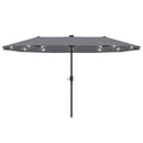 Ainfox 13ft Large Patio Umbrella with Solar Lights, Outdoor Double-Sided Rectangle Market Heavy Duty Umbrellas without Base