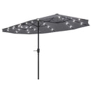 Ainfox 13ft Large Patio Umbrella with Solar Lights, Outdoor Double-Sided Rectangle Market Heavy Duty Umbrellas without Base