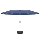 Ainfox 13ft Outdoor Patio Umbrella with Lights and Decorative Pattern Umbrella Base
